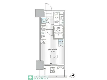 パークアクシス市川(ワンルーム/11階)の間取り写真