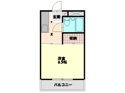 ニューDKハイツ新館(1K/2階)の間取り写真