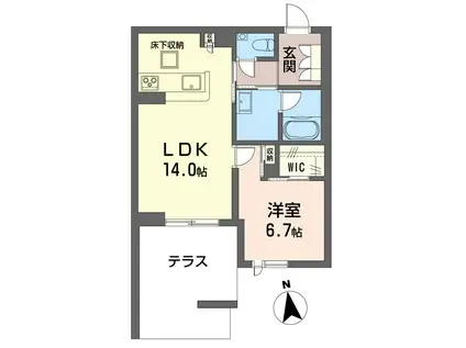 エーゲリア(1LDK/1階)の間取り写真