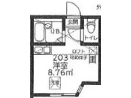 フー横浜鶴見(ワンルーム/2階)の間取り写真