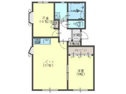 ローズガーデン(2LDK/1階)の間取り写真