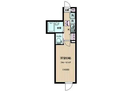 フェリーチェ経堂(1K/1階)の間取り写真