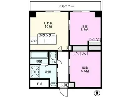 フレンディ・ビューハイツ(2LDK/2階)の間取り写真