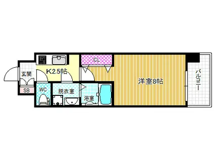 サムティ福島ノース(1K/3階)の間取り写真