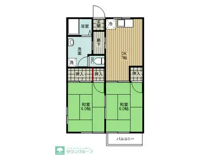 メゾンセフィラ(2DK/1階)の間取り写真