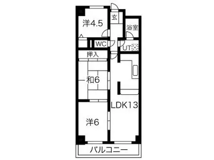 ダイアパレス八事隼人池(3LDK/2階)の間取り写真