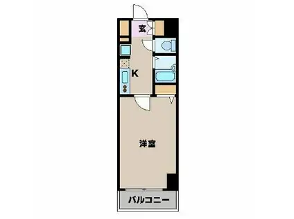 エステムプラザ横浜みなとみらいウエスト(1K/2階)の間取り写真