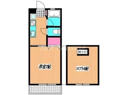 フラティーみや(1K/2階)の間取り写真