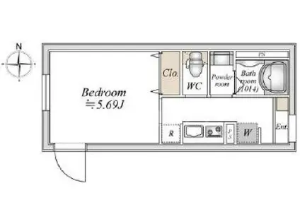 LIVEFLAT巣鴨(1K/1階)の間取り写真
