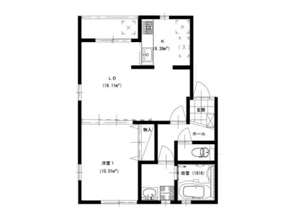 クラージュグランII(1LDK/1階)の間取り写真