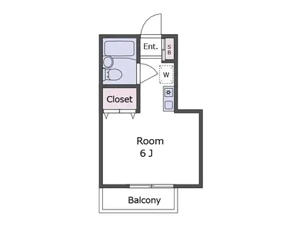ハイツ玉川(1K/1階)の間取り写真