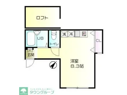 プラチナムI(ワンルーム/2階)の間取り写真