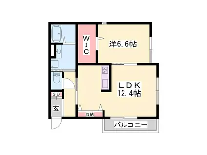 エレアージュ東姫路駅前II(1LDK/2階)の間取り写真