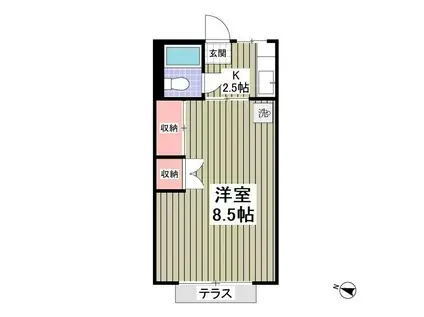 リオグランデ(1K/1階)の間取り写真