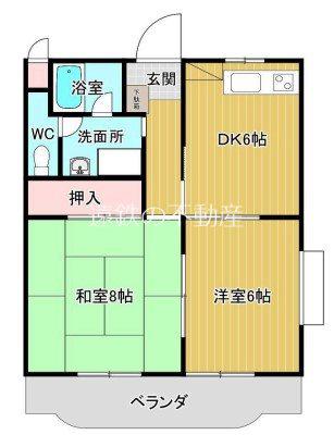ローヤル石津II(2DK/2階)の間取り写真