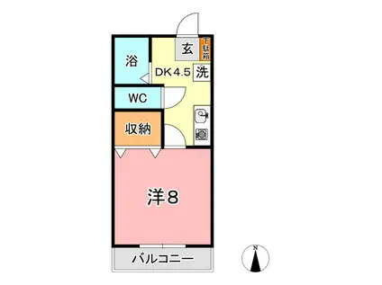 パークサイド安江(1K/1階)の間取り写真