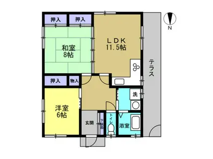 MKハイツ(2LDK/1階)の間取り写真