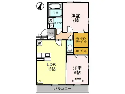 アンクレージュA(2LDK/3階)の間取り写真