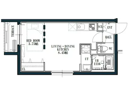 QUADOR姪浜(1LDK/2階)の間取り写真