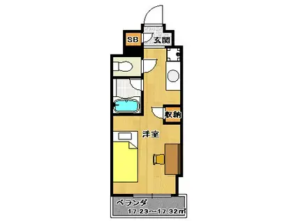 キャンパスヴィレッジ京都西京極(ワンルーム/3階)の間取り写真