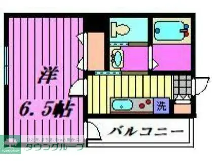 瀬崎B棟(1K/2階)の間取り写真