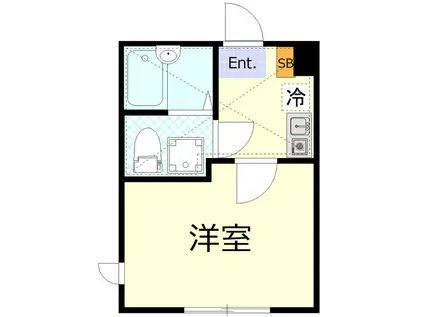 ラ・カーサ・ギブリ(1K/1階)の間取り写真