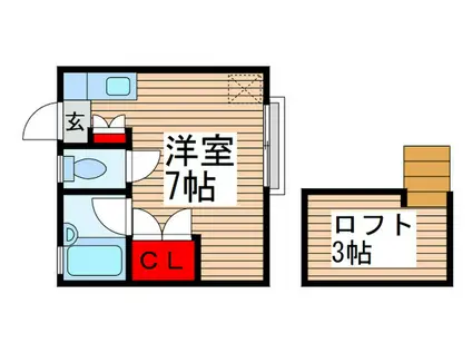 コーポ中根(ワンルーム/2階)の間取り写真