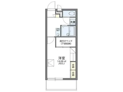レオパレス麦の穂(1K/2階)の間取り写真