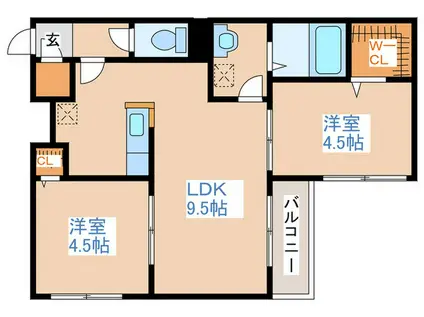 VILLA MT.HIRAGISHI(2LDK/4階)の間取り写真