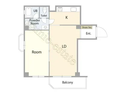 大樹園マンション(1LDK/3階)の間取り写真