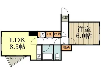 コアイースト(1LDK/1階)の間取り写真