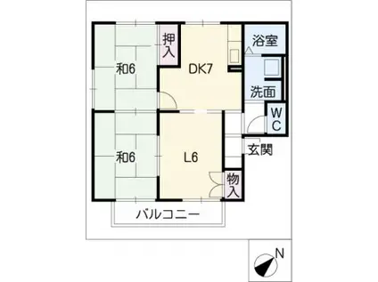 リバーヒルズ(2LDK/2階)の間取り写真