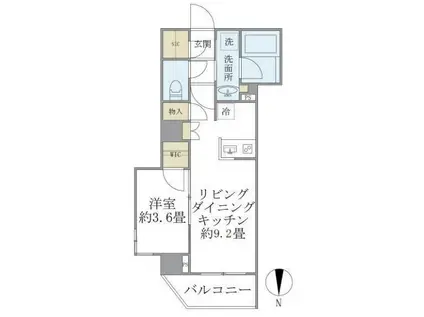 SOLAST SQUARE綾瀬(1LDK/2階)の間取り写真