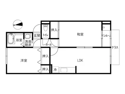 プレジールグリーン(2LDK/1階)の間取り写真