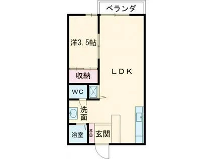 レジデンス座間(1LDK/2階)の間取り写真