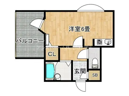 シャルマンフジ堺市壱番館(1K/1階)の間取り写真