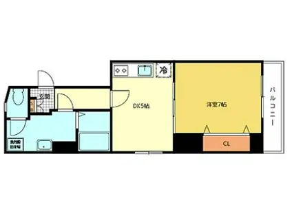 コートタカノ(1DK/2階)の間取り写真