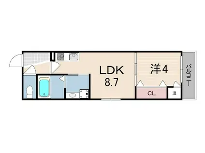 VERDURE(1LDK/1階)の間取り写真