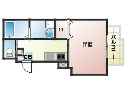 アレグリア東二見(1K/2階)の間取り写真