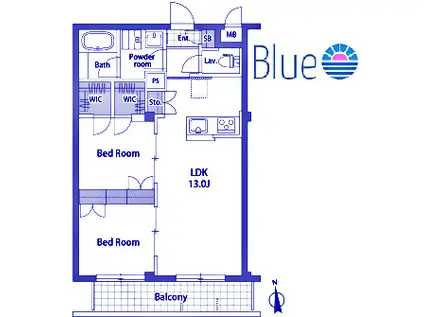 グランデール新丸子(2LDK/3階)の間取り写真