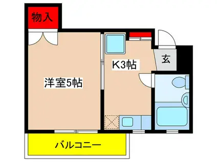 粕谷ビル(1K/4階)の間取り写真