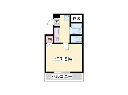 ルークレジデンス姫路III(1K/5階)の間取り写真