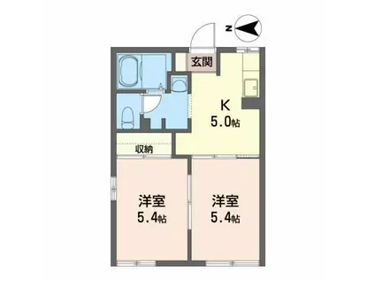 パークサイドセージ(2K/1階)の間取り写真