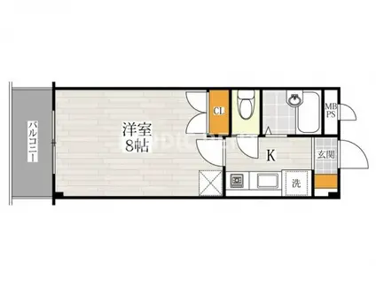 竹下駅前ENハイツ(1K/2階)の間取り写真