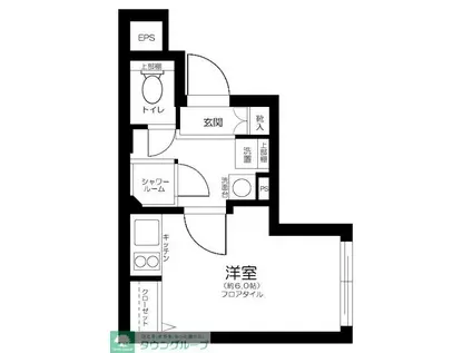 ウエスト-I(ワンルーム/2階)の間取り写真