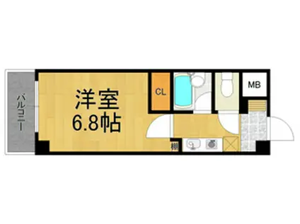 アリアーレ愛宕山(1K/1階)の間取り写真