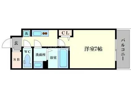 ファステートNAMBA華月(1K/7階)の間取り写真