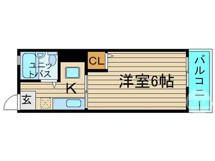 アミチミエ(1K/2階)の間取り写真