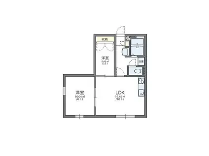 オリーブガーデン E棟(1LDK/1階)の間取り写真