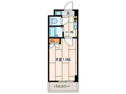 ABITARE海老名(1K/8階)の間取り写真